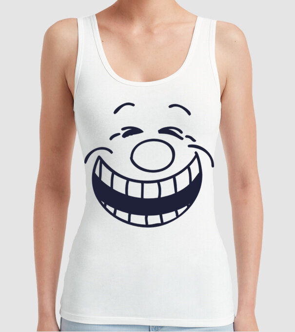 Funny Face Smiley model alb pe tricou