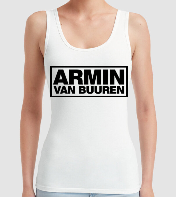 Armin Van Buuren logo model alb pe tricou