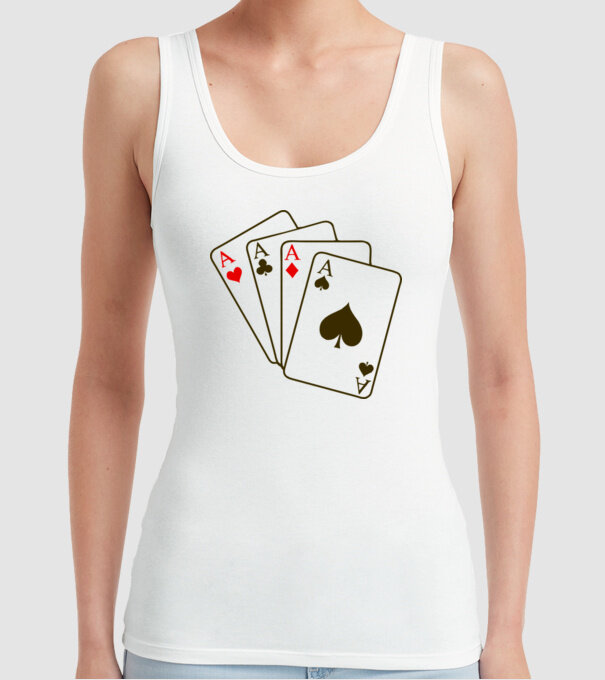 Ași model alb pe tricou