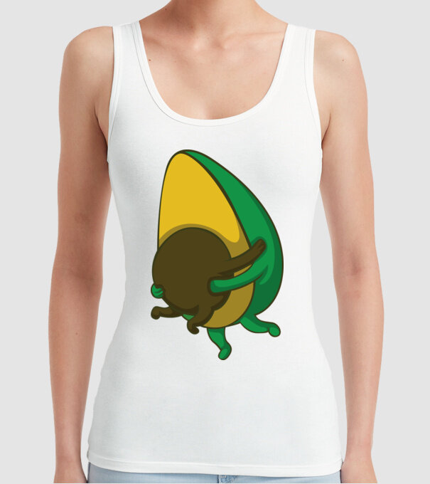 Avocado model alb pe tricou