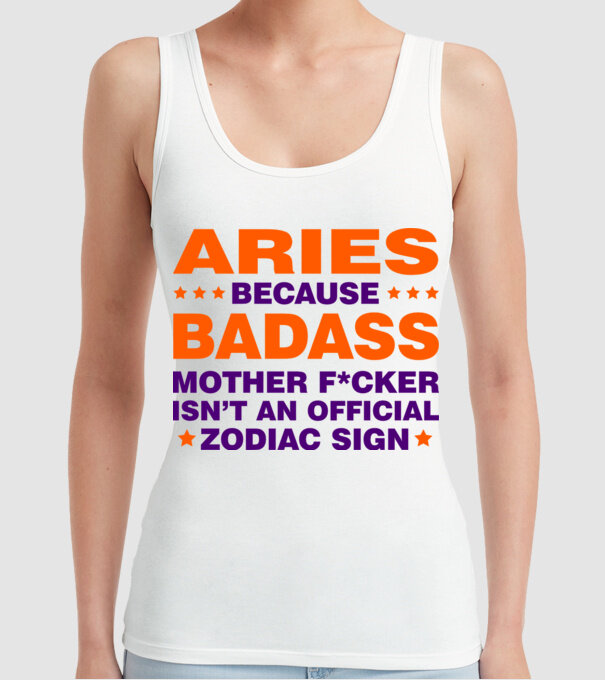 Badass zodiac ARIES model alb pe tricou