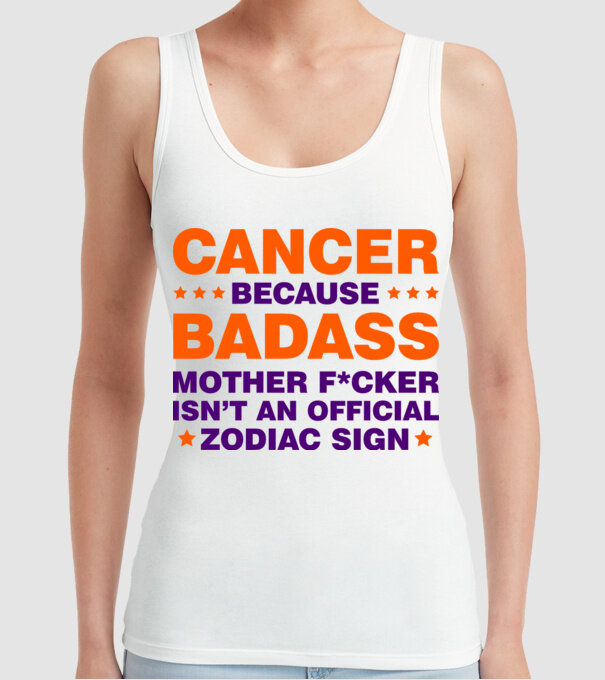 Badass zodiac CANCER model alb pe tricou