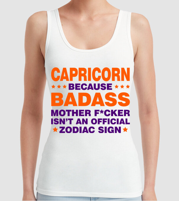 Badass zodiac CAPRICORN model alb pe tricou