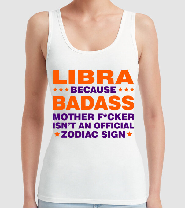 Badass zodiac LIBRA model alb pe tricou