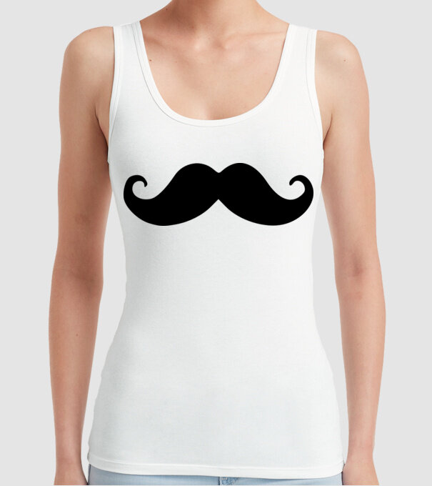 mustață1 model alb pe tricou