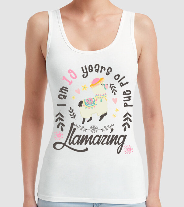 Birthday Llamazing 19 years old model alb pe tricou