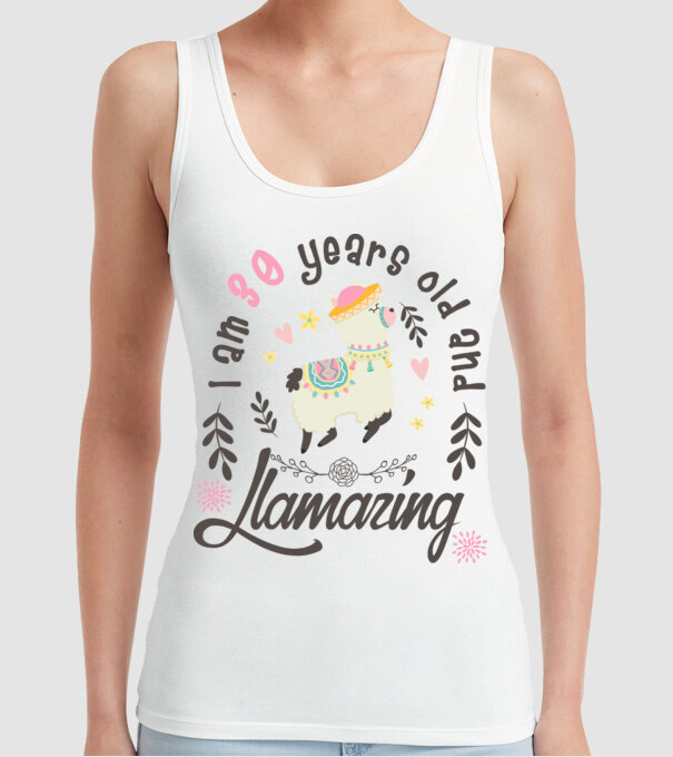 Birthday Llamazing 30 years old model alb pe tricou