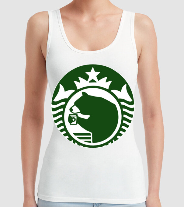 Bear Bucks model alb pe tricou