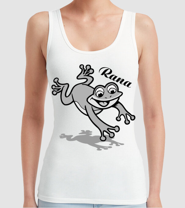 Frog model alb pe tricou