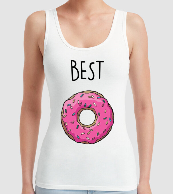 Best friends model alb pe tricou
