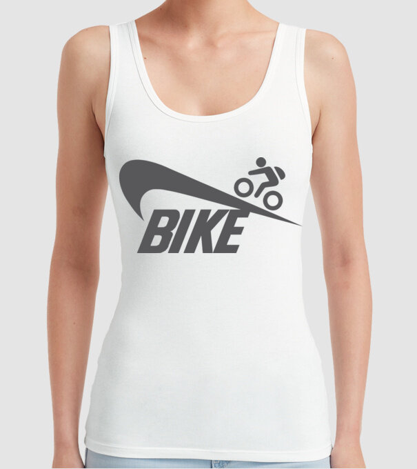 Bike logo model alb pe tricou