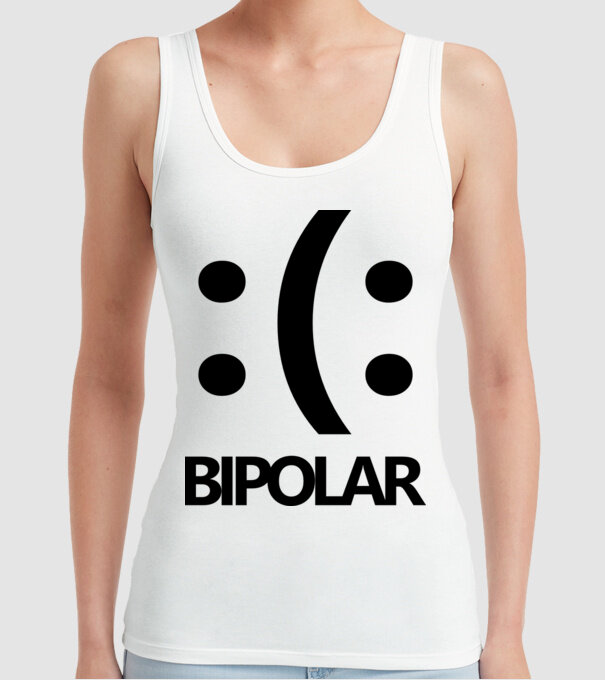 Bipolar model alb pe tricou