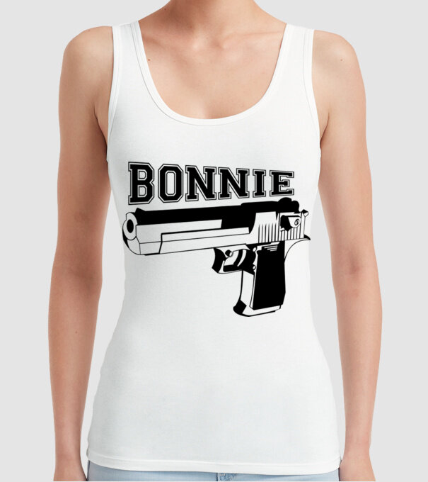 Bonnie model alb pe tricou