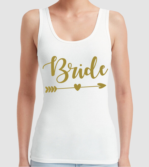 Bride model alb pe tricou