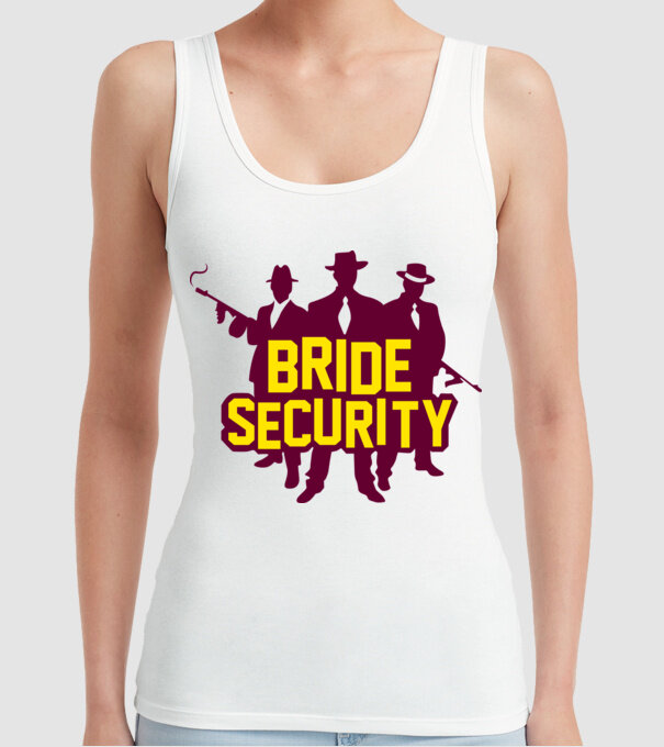 Bride Security model alb pe tricou