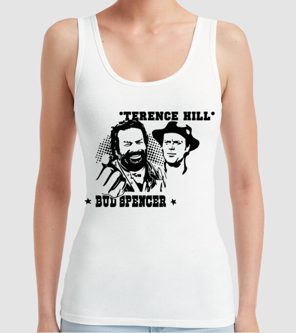 Bud Spencer Terence Hill model alb pe tricou