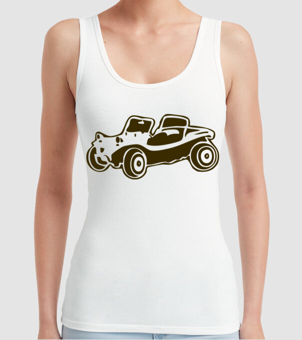 Buggy model alb pe tricou
