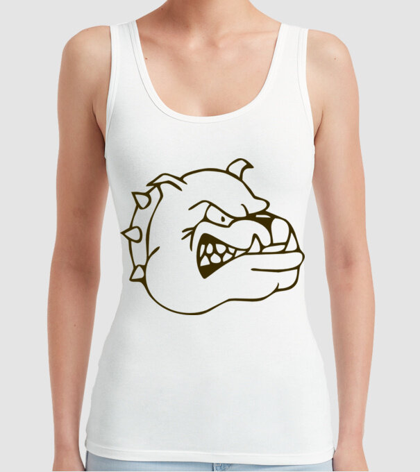 Bulldog model alb pe tricou