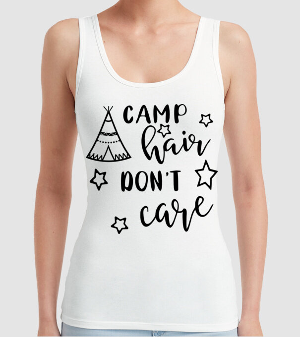 Camp hair teepee model alb pe tricou