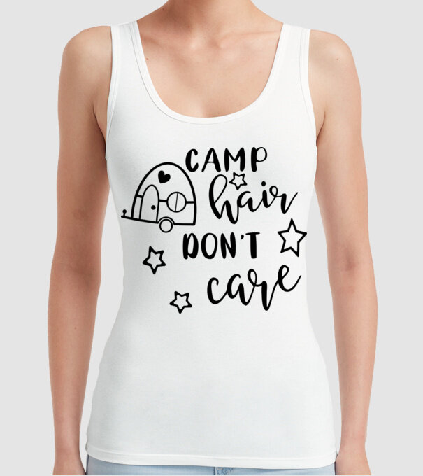 Camp hair trailer model alb pe tricou
