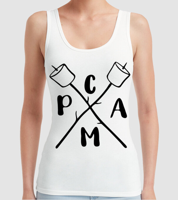 Camp marshmallow model alb pe tricou
