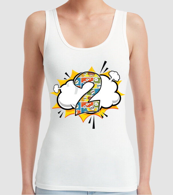 Birthday Comic Number 2 model alb pe tricou