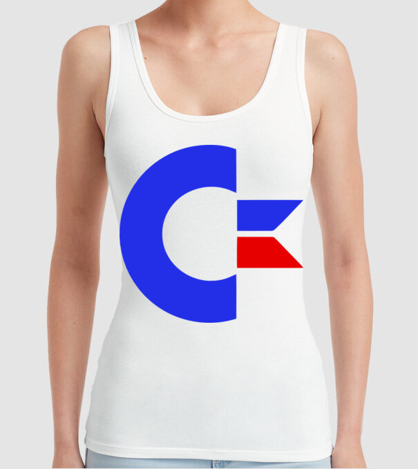 Logo Commodore model alb pe tricou