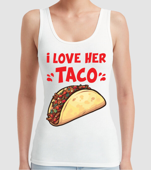 Couple TACO model alb pe tricou
