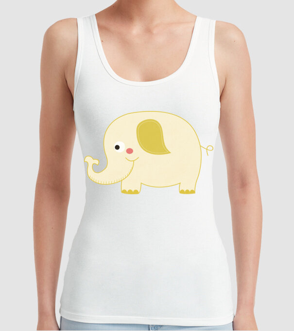 Cute elephant model alb pe tricou