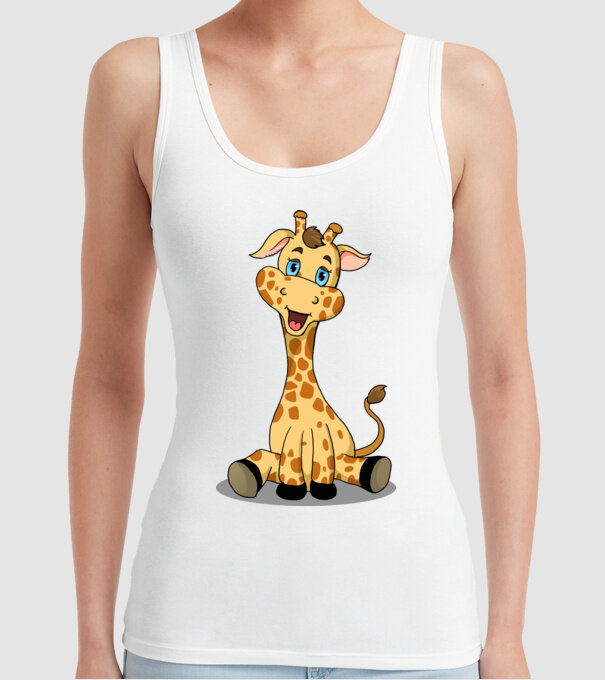 Cute giraffe model alb pe tricou