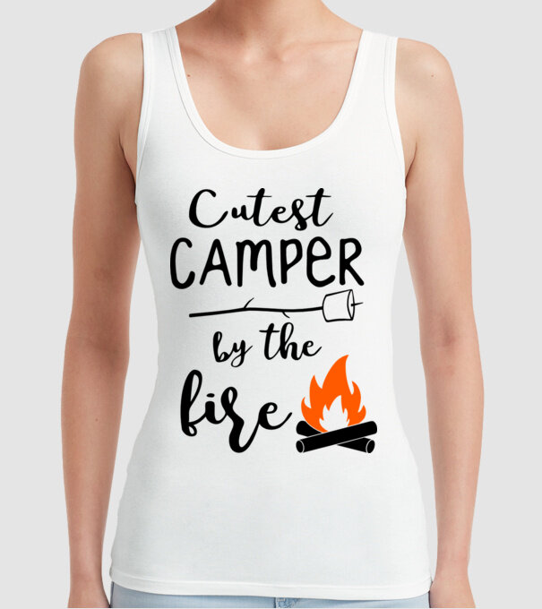 Cutest camper model alb pe tricou