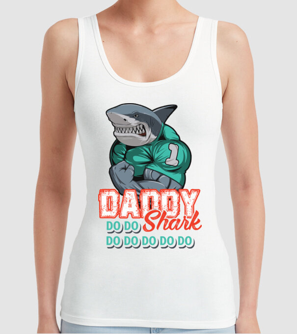 Daddy Shark do do do do model alb pe tricou