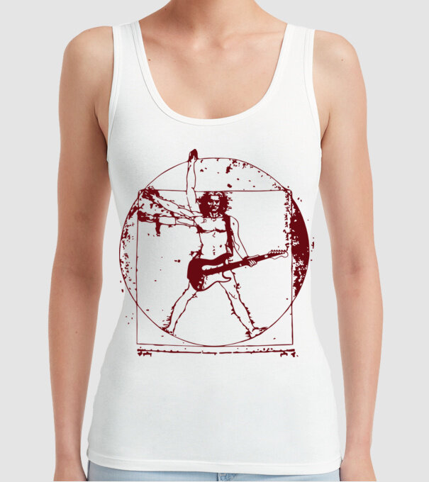 Davinci guitar model alb pe tricou