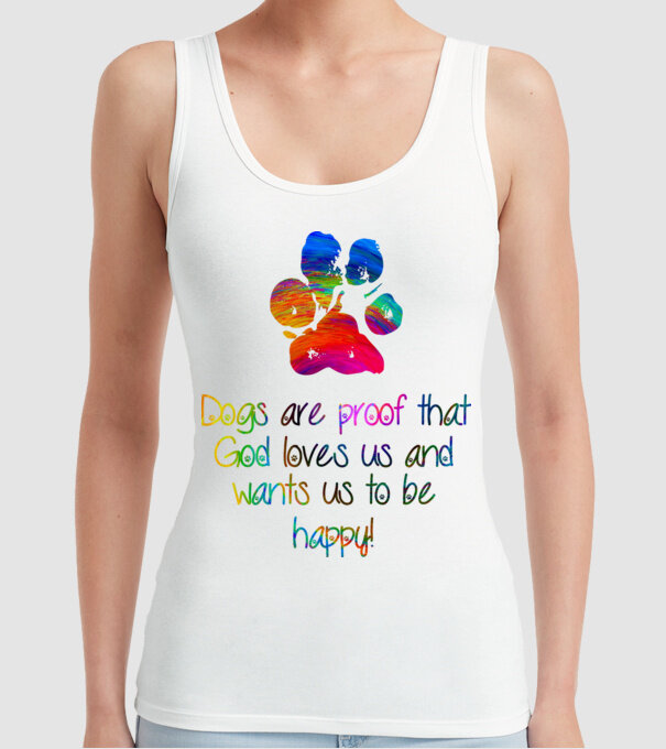 Dogs are proof model alb pe tricou