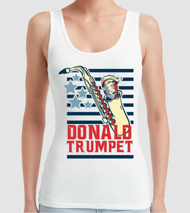 donald trumpet yoh model alb pe tricou