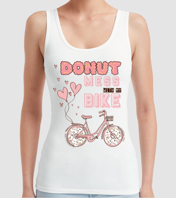 Donut mess with my bike model alb pe tricou