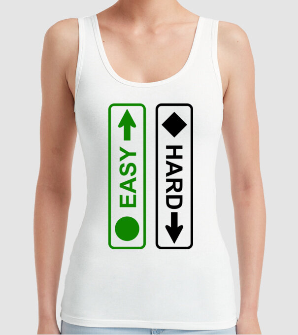 Easy - Hard model alb pe tricou