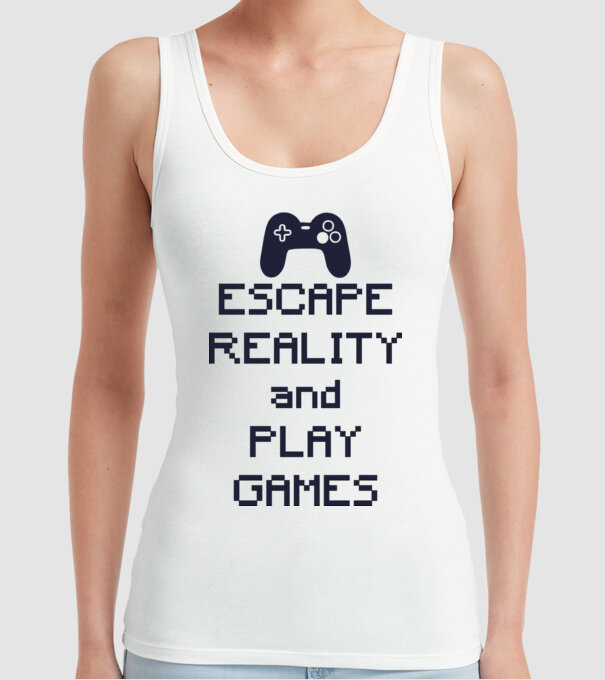 Escape reality model alb pe tricou