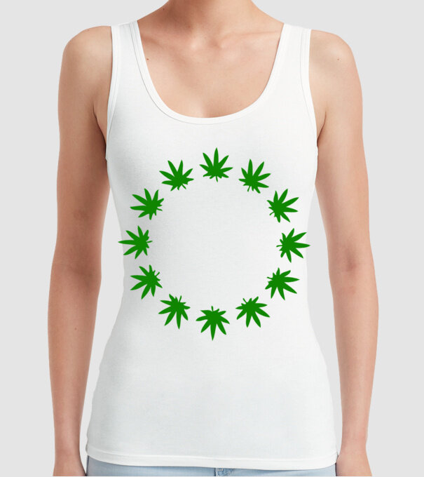 Euro marihuana model alb pe tricou