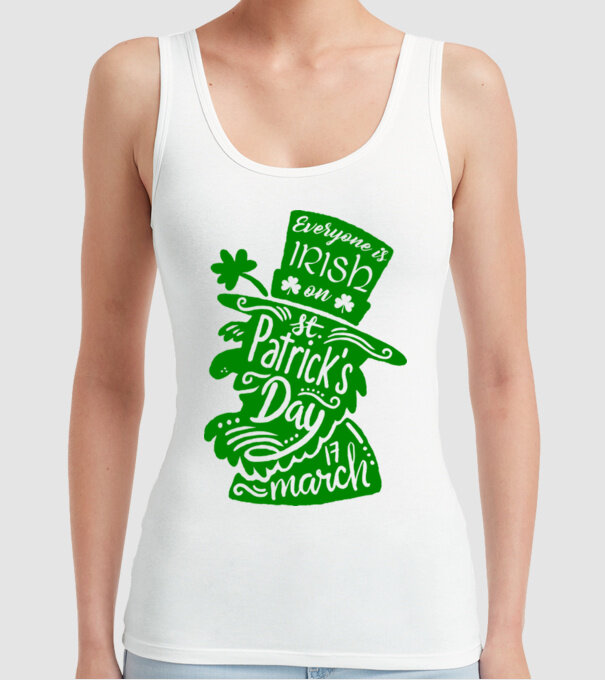 Everyone is irish leprechaun model alb pe tricou