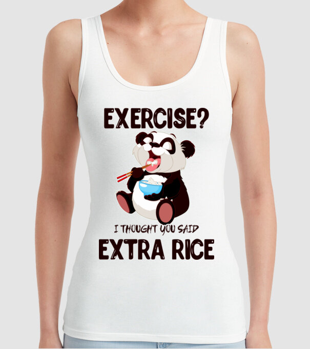 Exercise panda model alb pe tricou