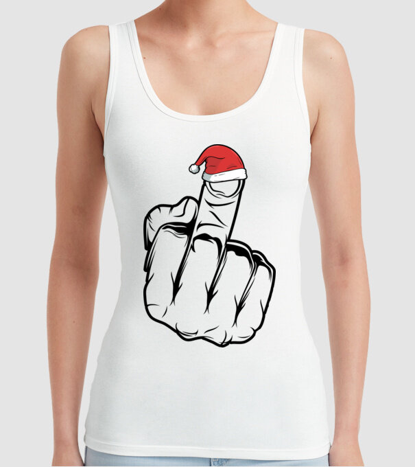 f u christmas model alb pe tricou