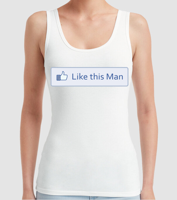 Like this man model alb pe tricou