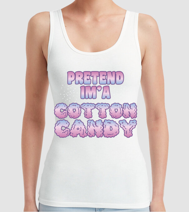 Vată de zahăr carnaval model alb pe tricou