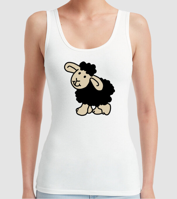 Oaie neagră model alb pe tricou
