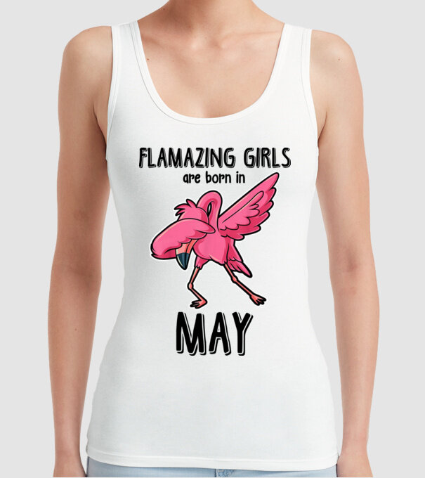 Flamazing girls are born in may black model alb pe tricou