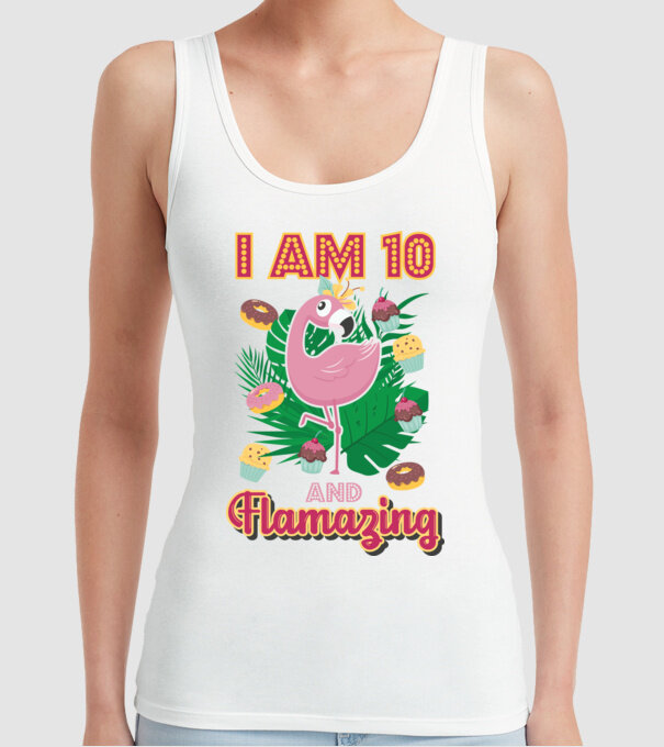 FLAMAZING Birthday 10 Years old model alb pe tricou