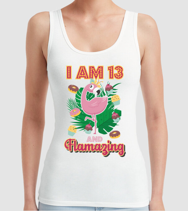 FLAMAZING Birthday 13 Years old model alb pe tricou