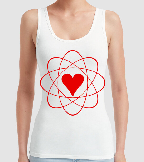 Inimă fuziune model alb pe tricou