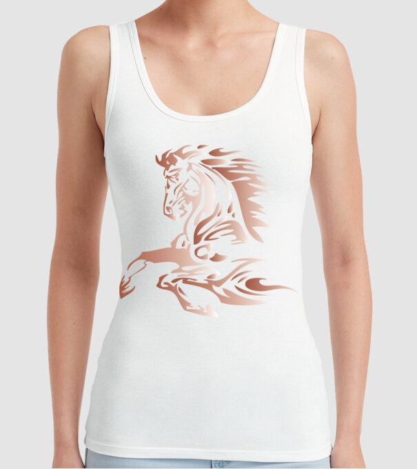 cal alergând model alb pe tricou